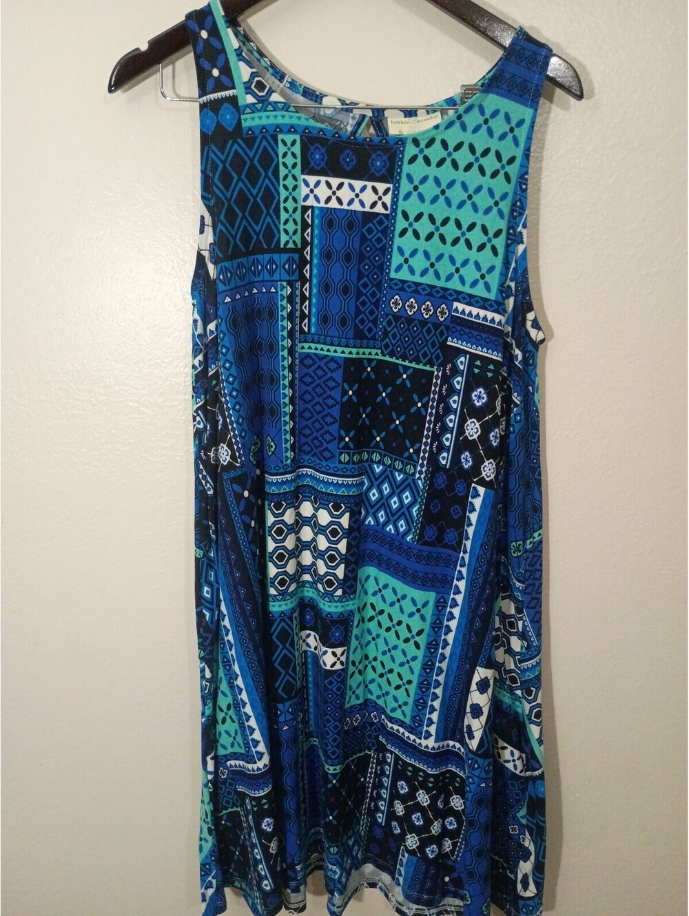 Bobbie Brooks Ladies XL Sleeveless Patchwork Print Dress